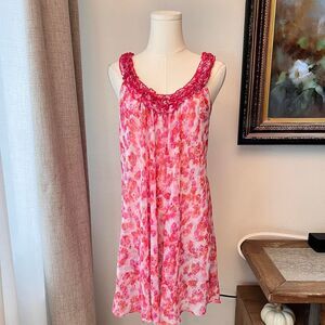 Oscar de la Renta Pink Label Sheer Floral Slip Dress – Size Medium